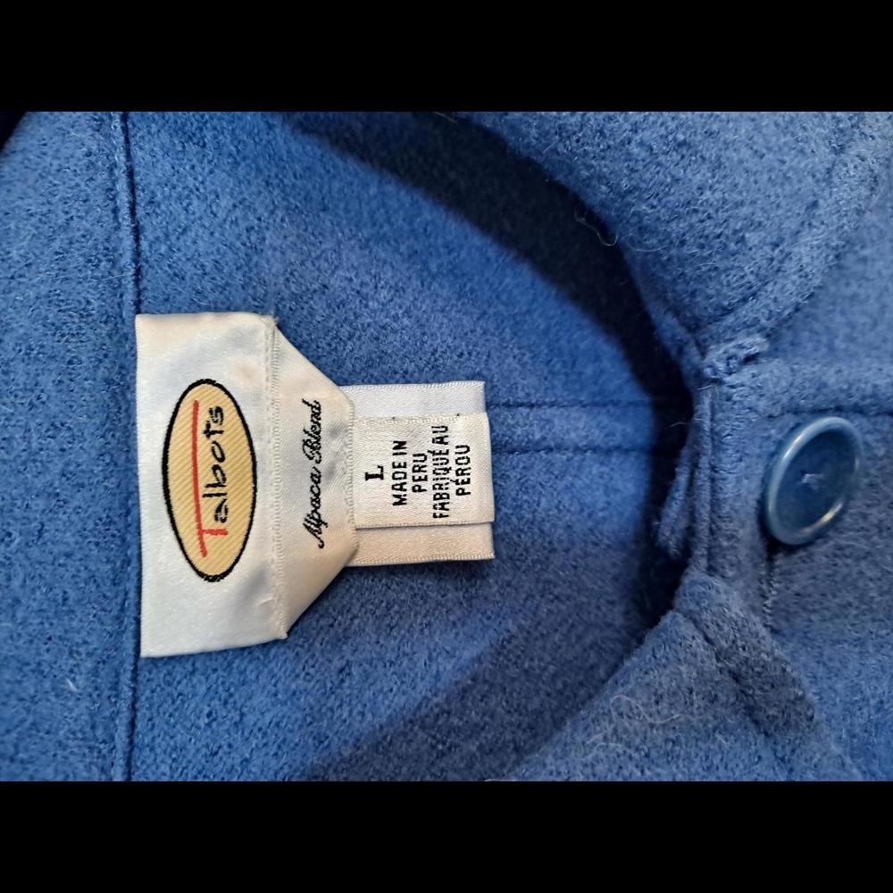 Talbots Alpaca Blend Button Up Collared Blue Blaz… - image 5